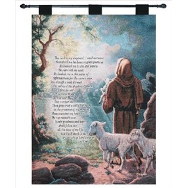 Manual Inspirational Collection 26 X 36-Inch Wall Hanging and Finial Rod, The Lord is My Shepherd