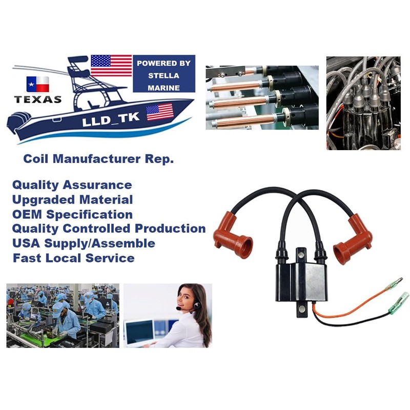 Ignition Coil for Yamaha Outboard 9.9HP 15HP 20HP 25HP 30HP