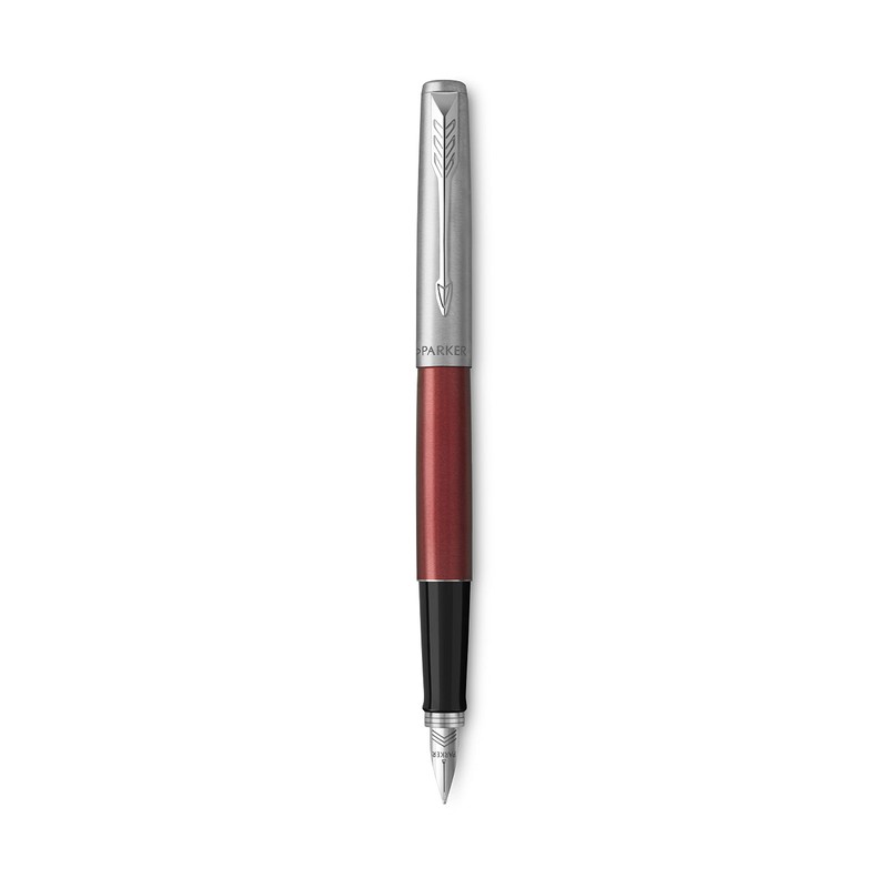 Parker Jotter Stainless Steel Fountain Pen - Kensington Red Lacquer