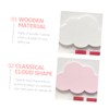 Ipetboom 4pcs Cartoon Cloud Wall Hooks Decorative Wooden Hangers for