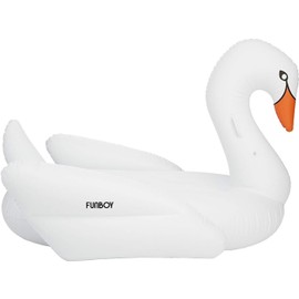 FUNBOY Giant Inflatable Swan Pool Float, Luxury Float for Summer Pool Parties and Entertainment