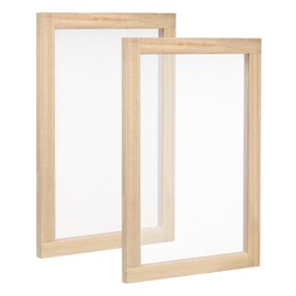 PATIKIL 11.8"x7.9" Wooden Paper Making Screen, 2 Pack Paper Making Mold Frame Papermaking Mould Deckle for DIY Paper Craft Tool Dried Flower Handcraft, Natural Color