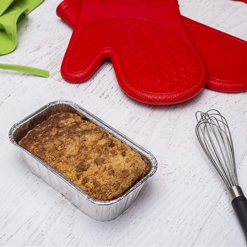 BLUESKY Loaf Aluminum Pans-(Pack of 10) -Perfect for Baking, Roasting,