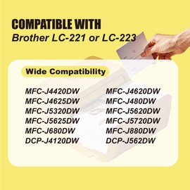 akaca LC223 XL Pack of 14 Printer Cartridges for Brother LC-223 LC-221 LC221 Cartridges Compatible with DCP-J562DW J4120DW MFC-J480DW J680DW J880DW J4420DW J4620DW J4625DW J5320DW J5620DW J5620DW