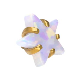 PIERCINGLINE Titanium Dermal Anchor Piercing Attachment | Star + Synthetic Opal, Titanium
