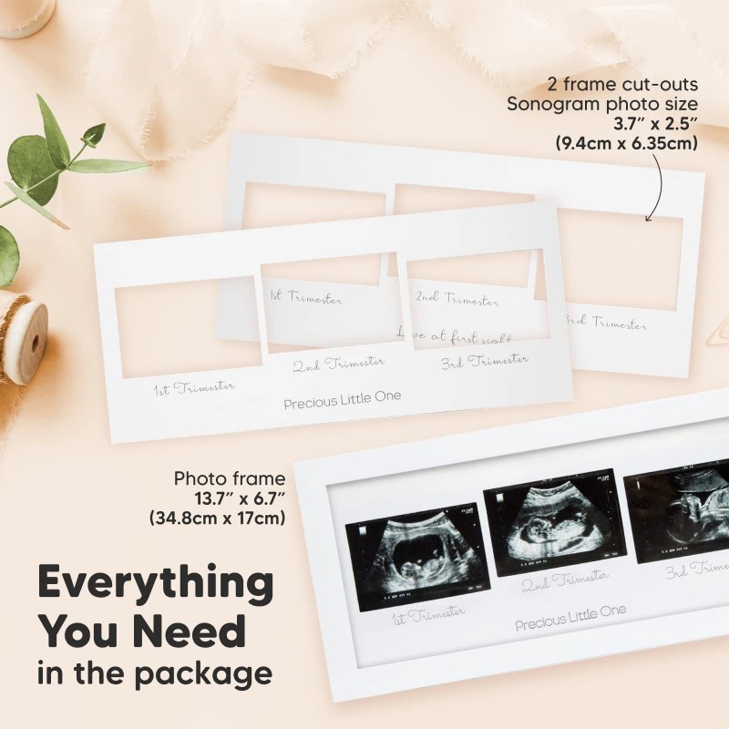 Keababies Baby Sonogram Picture Frames - Trio Ultrasound Pic
