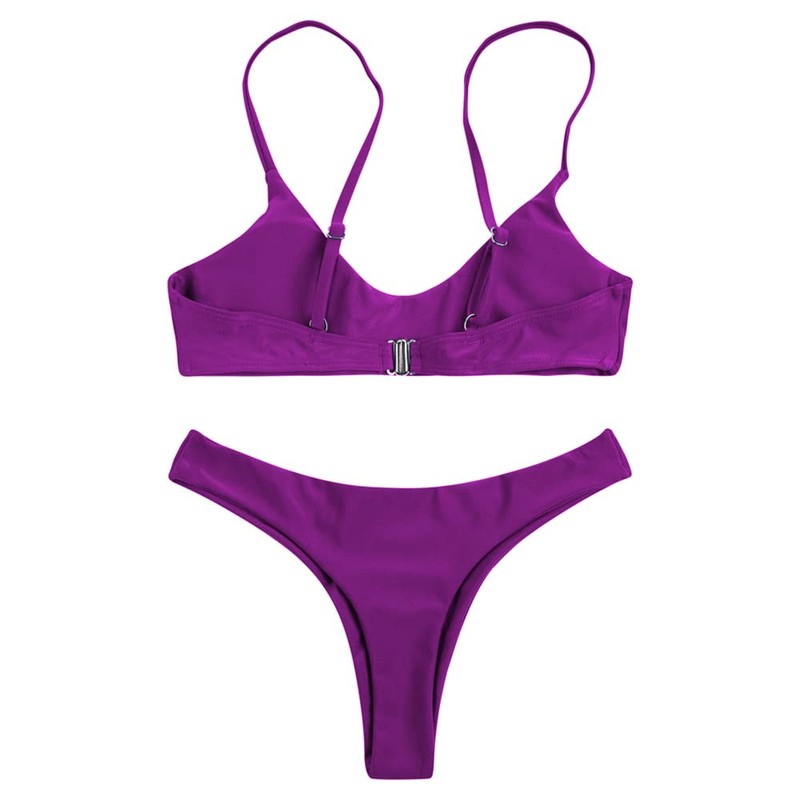 SherryDC - Traje de baño de bikini brasileño con cuello