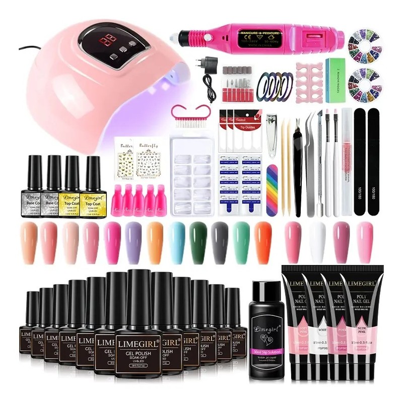 Polygel Kit Esmaltes Uñaslamparas De Uñaskit De Unas Gel