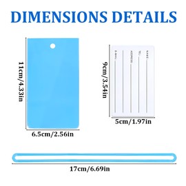 8 Pieces of Colored Plastic PVC Label Tags, Bag Tags for Luggage,Luggage Tags for Checked Suitcases, Travel Bags and Backpacks, Business Card Holders