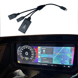 2024 Road Glide Wireless Carplay Adapter Fit for Harley 2024-2025 Road Glide Street Glide 121 CVO Touring Plug n Play with Charging Port (USB-Female)