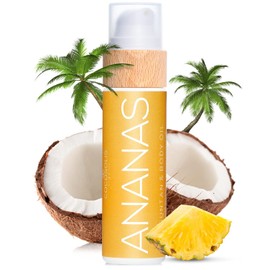 COCOSOLIS Acelerador del bronceado ANANAS - Aceite bronceador orgánico con vitamina E y aroma a piña para un bronceado rápido e intenso - Potenciador del bronceado para un bronceado intenso con sabo
