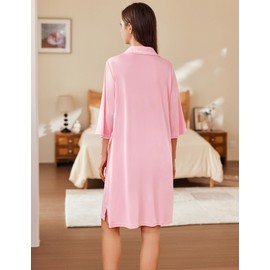 Ekouaer Women Zipper Robe Lightweight House Coat Zipper Front Short Bathrobes Soft Nightgown with Pockets