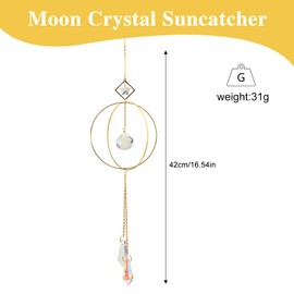 svpfuo Sun Catcher, Crystal Sun Catcher, Window Decoration, Hanging Modern Light Catcher, Hanging Wind Chime Crystal, Suitable for Windows, Living Room, Garden Party, Wedding Decoration