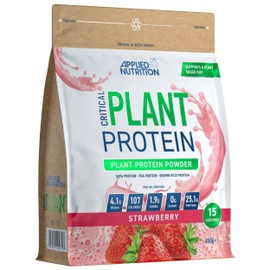 Applied Nutrition Critical Plant Protein - Vegan Protein Powder, Plant Based Supplement (450g - 15 Servings) (Strawberry)