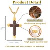 Ropartman Wooden Cross Necklace for Men, 18K Gold Plated Stainless