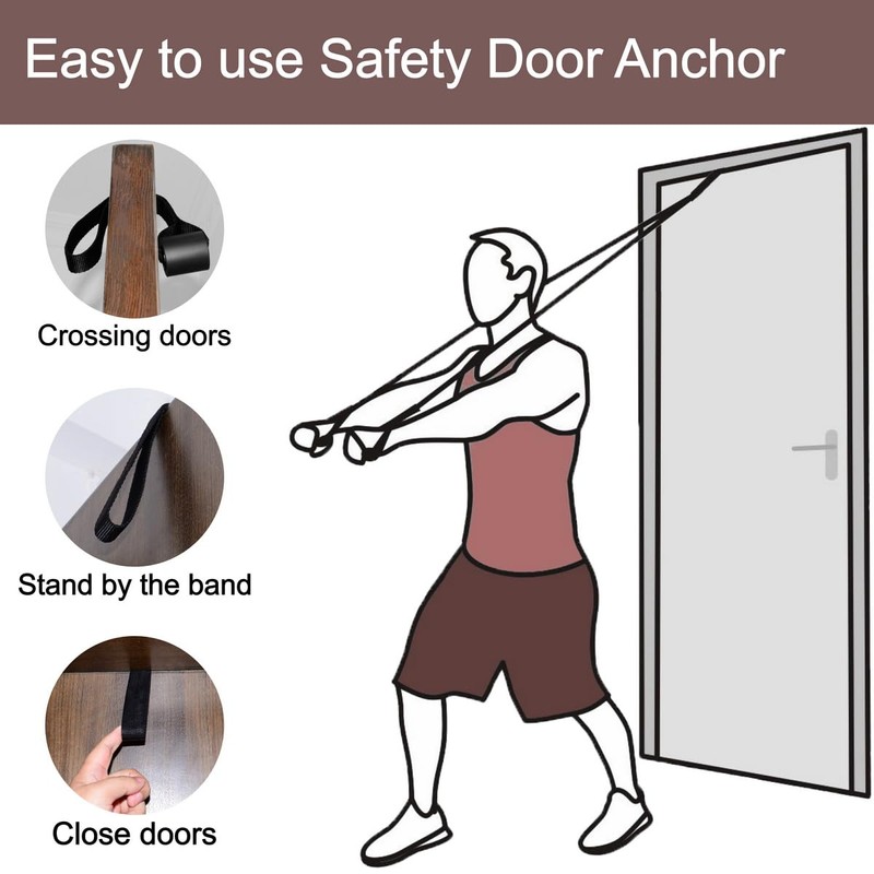 Fitness resistance bands, tubes, door anchor