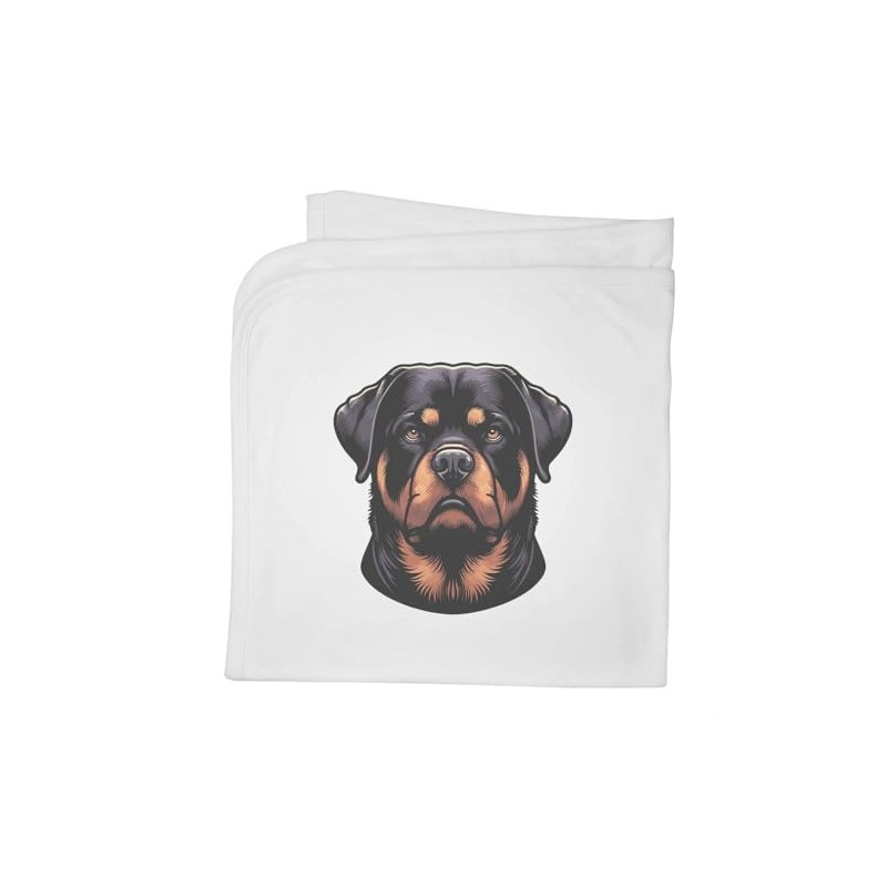 Azeeda 'Rottweiler Dog Portrait' Cotton Baby Blanket/Shawl (BY00037045)