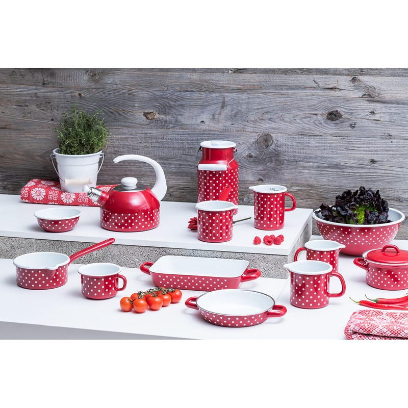 Riess, 0044-077, Egg pan 20, Country - PÜNKTCHEN Rot, Colour