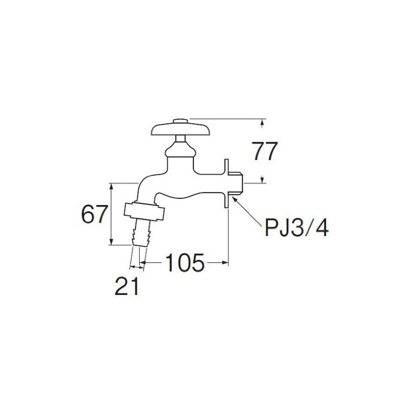 SANEI [Coupling Horizontal Faucet] Nominal 20 Hose Connection Diameter 0.8