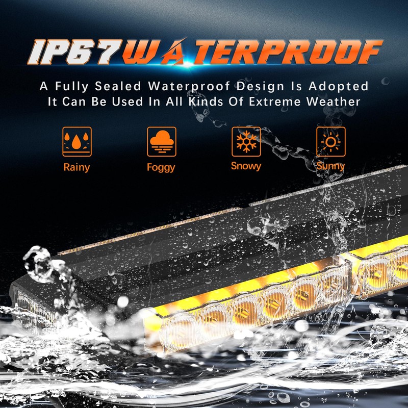 DOXMALL 78 LED Roof Top Strobe Light Bars,38 Inch Amber