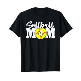 Softball Mom Number #4 T-Shirt