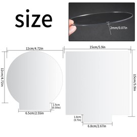 Gaomoeny 8 Pcs Clear Acrylic Sheets, Include 4 x Acrylic Circles Disc 4.7", 4 x Square Perspex Sheets 6x6", Transparent Acrylic Plastic Blanks Signs Board Panels Sheets for LED Light Base DIY Craft