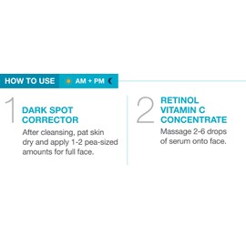 MD Complete Dark Spot Retinol Duo | Professional Dermatologist Dark Spot Correction | includes Dark Spot Corrector 1.0 fl oz and Retinol Vitamin C Concentrate Serum 0.5 fl oz| Set of Two