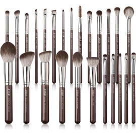 Jessup Juego de 25 Brochas de Maquillaje Profesionales para Base, Sombra de Ojos, Polvo, Mezcla, Corrector, Colorete, Contorno, Delineador de Ojos, Brochas para Cejas, Marrón T511