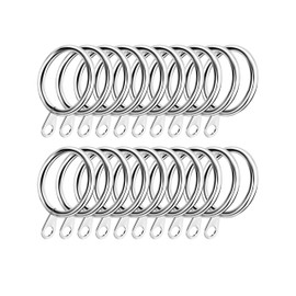 Metal Curtain Rings for Curtains and Rods, 30 mm Internal Diameter(silver, 40 PACK）…