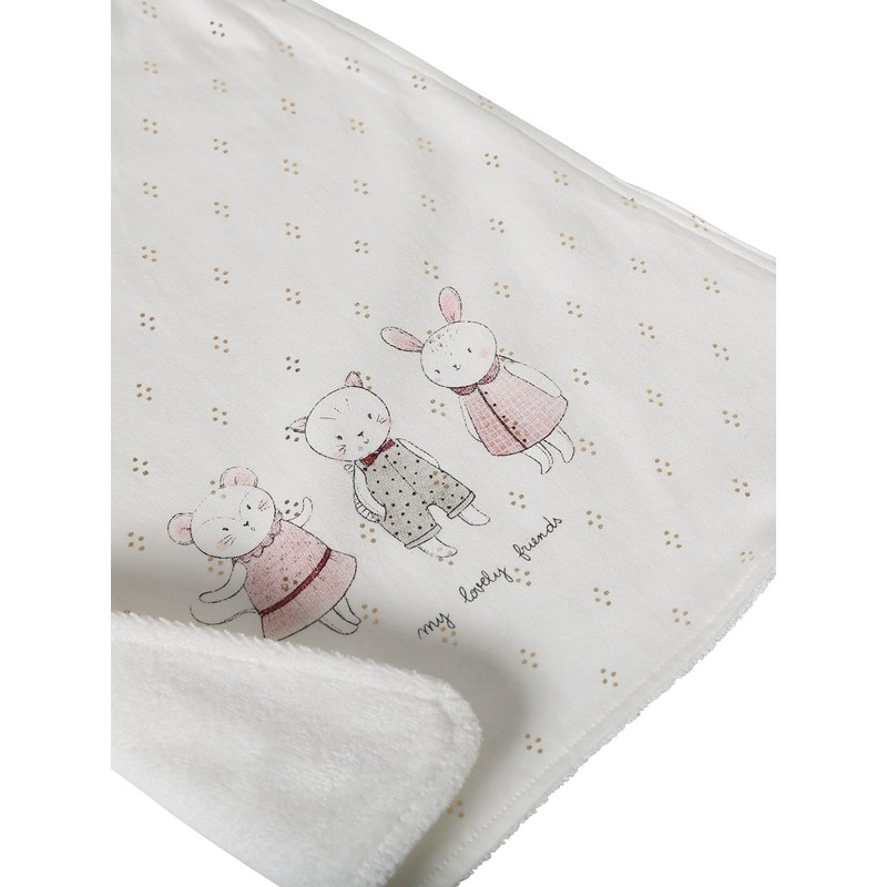 VERTBAUDET Toddler Bib Wool White Mice