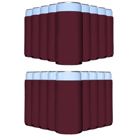 PartyPrints 100 Pack Burgundy Blank Slim Can Cooler Sleeves | Plain Seltzer C...
