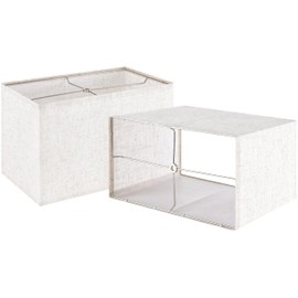 GOSO Rectangle Lamp Shades Set of 2 Large,8× 16“×10 IN (Spider) Beige Linen Lampshade for Table Lamps Floor Lamps Modern Foldable Square Lamp Shades Rectangular Natural Fabric Assembly Required