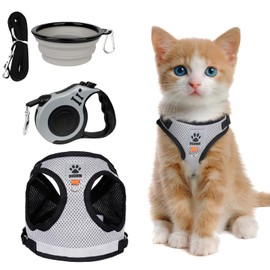 Cat Harness, Cat Harness with Lead, Escape Proof - Cats Suitable for Small to Medium Cats and Dogs, Comes with a 5 Metre Lead (Size M)