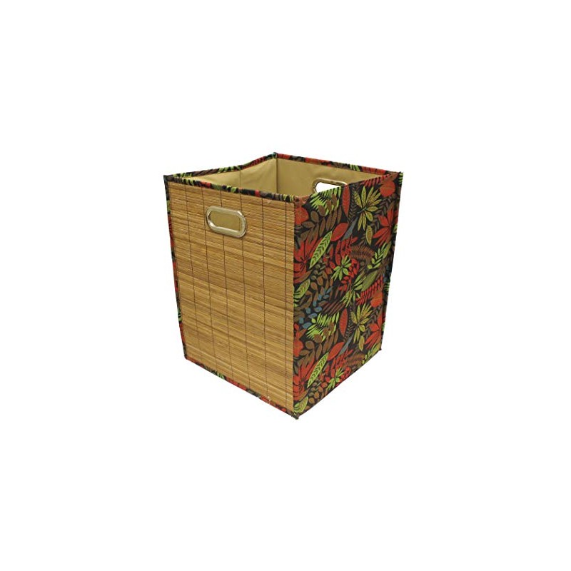 Seta Direct, Foldable Brown Bamboo Square Storage Laundry Hamper with
