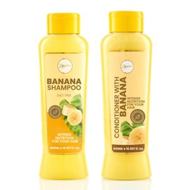ANYELUZ Banana Hair Care Duo Set - Moisturizing Shampoo & Nourishing Conditioner, Natural Fruit-Infused Hydration & Repair for Dry, Damaged Hair