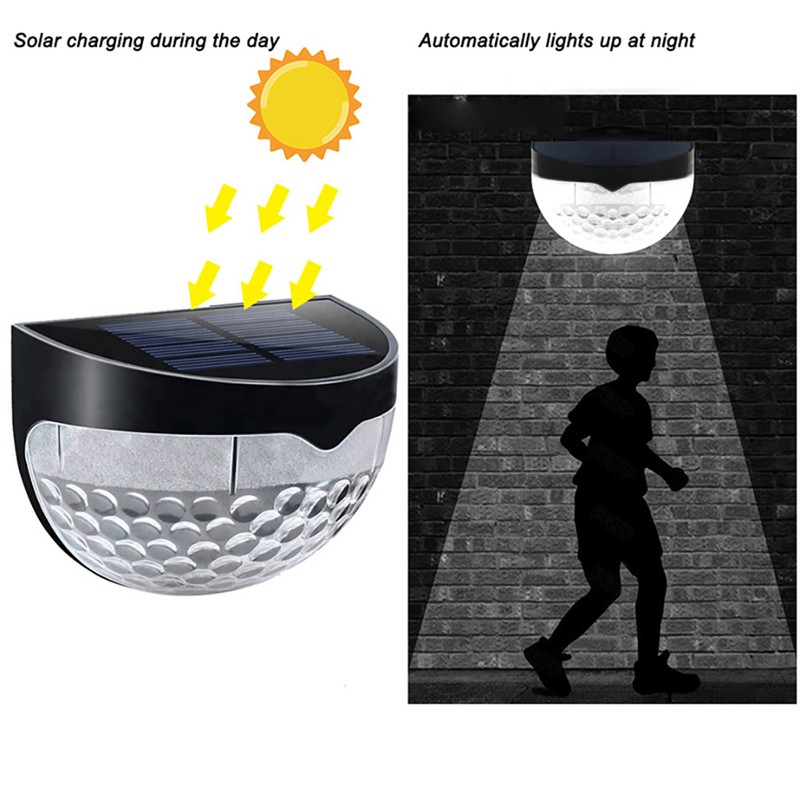 4Pcs Solar Fence Lights 6LED Garden Light Waterproof Decorative Lamps