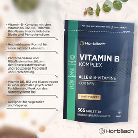 Vitamin B Complex High Dose - All 8 B Vitamins - 1 Year Supply