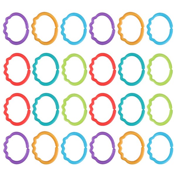 Kisangel 48pcs Rings Links Plastic Rings Colorful Round Clip On