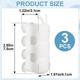 YALOJE 3pcs Removable Shower Head Holder, Soft Silicone Shower Head Suction Cup Holder, No Drill Adjustable Wall Holder for Universal Bathroom Shower Heads - White