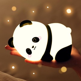 KinYiLO Lying Panda Night Light, Cute Baby Light 3 Level Dimmable, Nursery Nightlight for Snoothing, Sleeping Companion, Auto-Off 30Min Timer, Rechargeable Battry Cordless,