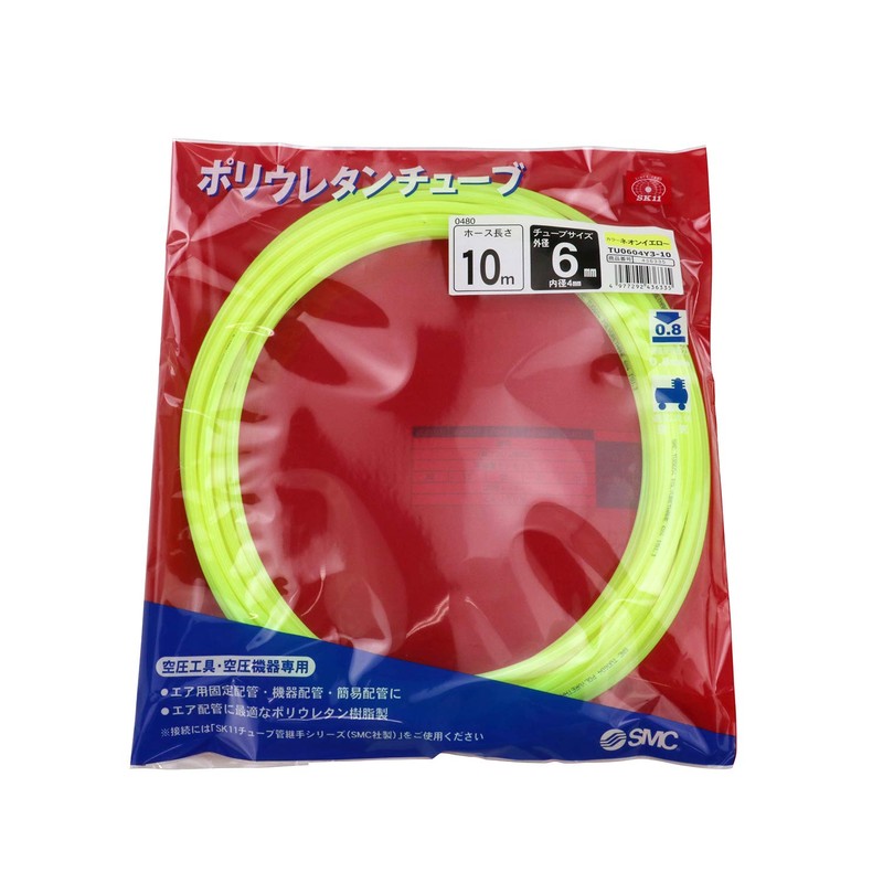 SK11 TU0604Y3-10 Polyurethane Tube Outer Diameter 0.2 inch (6 mm),