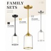 LIROUVET Gold Pendant Lights Kitchen Island - Dual Glass Pendant