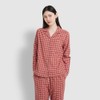 JAJU [JAJU/자주] 여 플란넬 파자마 세트_다크레드 [JAJU] Women's Flannel Pajama