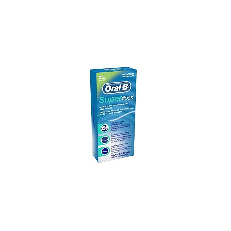 Oral-B Super Floss Mint Dental Floss for Braces Bridges -