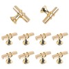 MOROBOR Brushed Brass Single Hole Knob, 10pcs Modern Style T