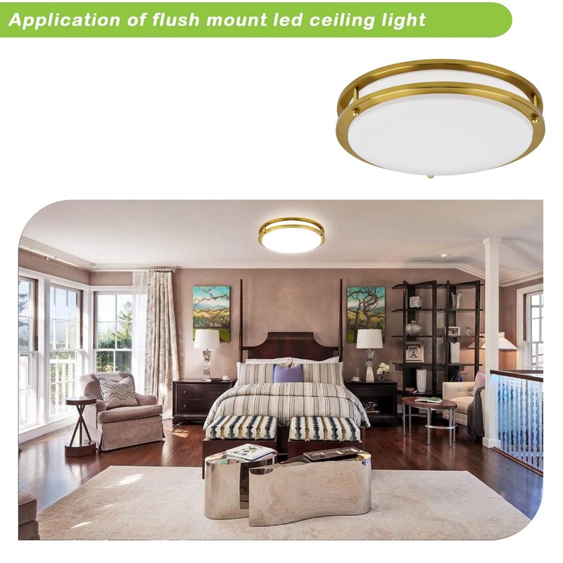 hykolity 10 inch Flush Mount LED Ceiling Light Fixture, 17W
