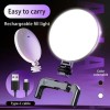 Portable USB Rechargeable Selfie Fill Light Adjustable Brightness with Phone