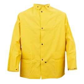 Cordova RC35YL Renegade .35 MM PVC/Polyester, Yellow, 2-Piece Rain Coat, Corduroy Collar, Storm Fly Front with Snap Buttons, Ventilated Back/Underarms, 49" Length, Detachable Hood, Large