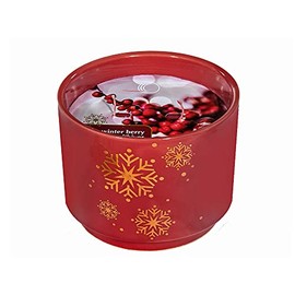 IH CASADECOR 19.4Oz 2 Wick Ceramic Scented (Winter Berry) Candles, Red