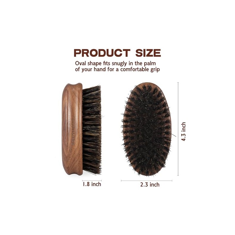 Beard Brush, Black Walnut Boar Bristles Brush for Beard Hair